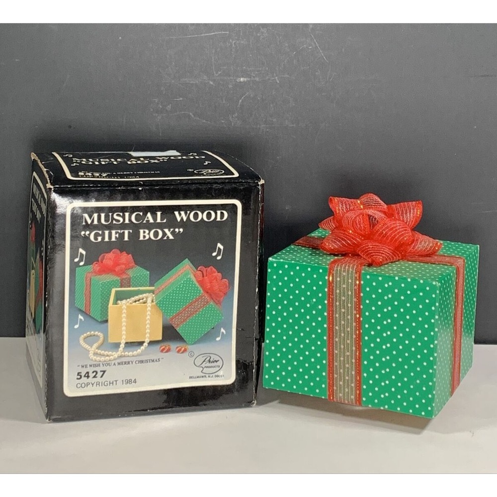Price Products Musical Wood Gift Box Christmas 5427 1984